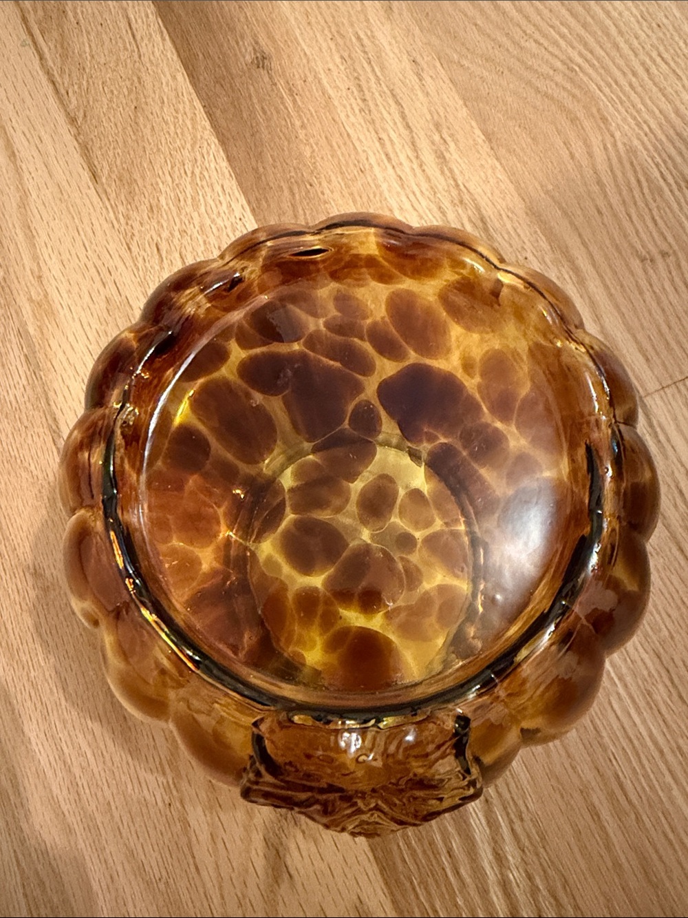 Bath & Body Works Glass Tortoise Shell Pumpkin Candle Holder - Picture 3 of 7